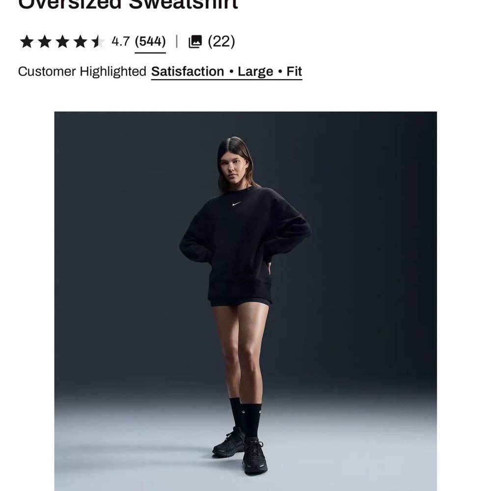 Nike Black Oversized Phoenix Sweatshirt